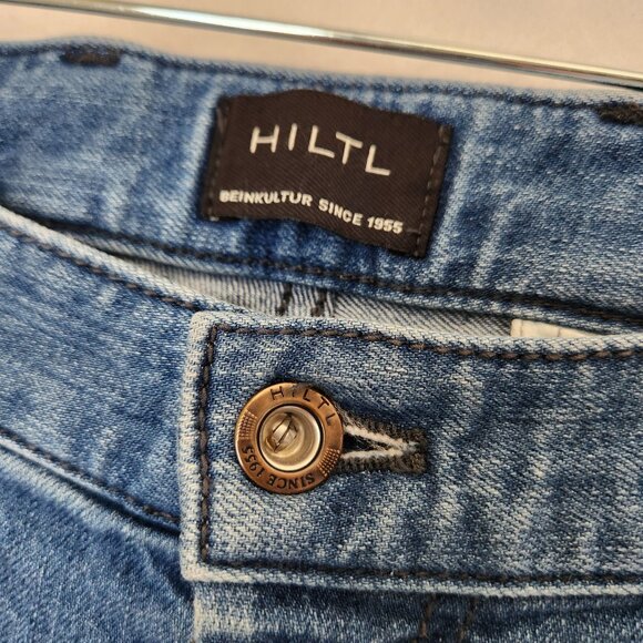 HILTL Dude Straight Slim Fit Jeans Stretch 5 Pocket Meduim Wash Blue - Picture 5 of 11